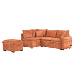 Roomfitters Convertible Sofa Bed Sectional Sleeper with Storage Ottoman, Two Pillows, USB Ports, and Power Sockets