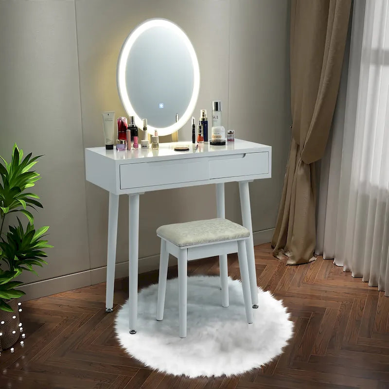Costway Vanity Makeup Table Touch Screen 3 Lighting Modes Dressing - See Details