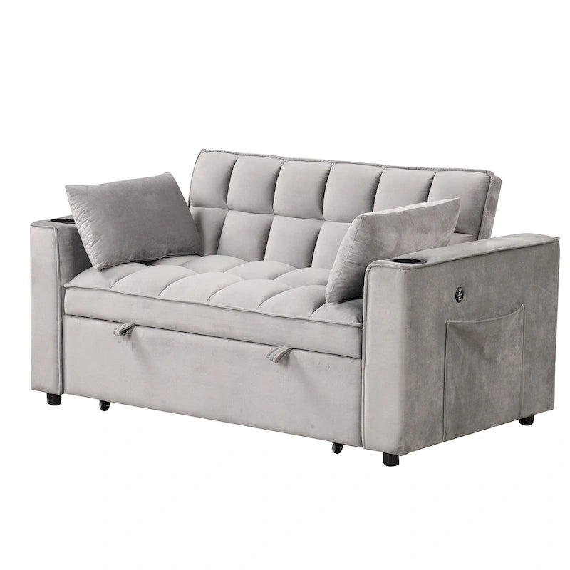 Roomfitters 58 4-1 Multi-functional Sofa Bed with Cup Holder and USB Port for Living Room or Apartments