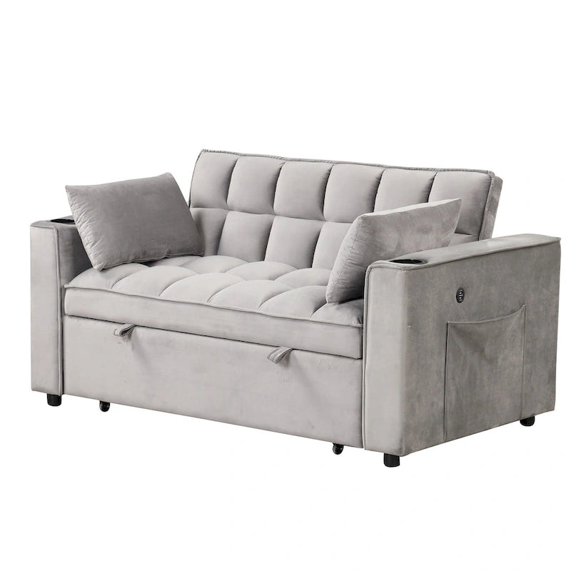 Roomfitters 58 4-1 Multi-functional Sofa Bed with Cup Holder and USB Port for Living Room or Apartments