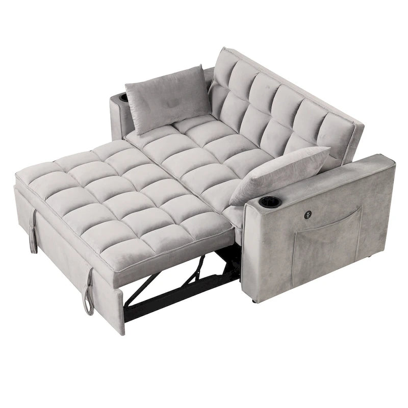 Roomfitters 58 4-1 Multi-functional Sofa Bed with Cup Holder and USB Port for Living Room or Apartments