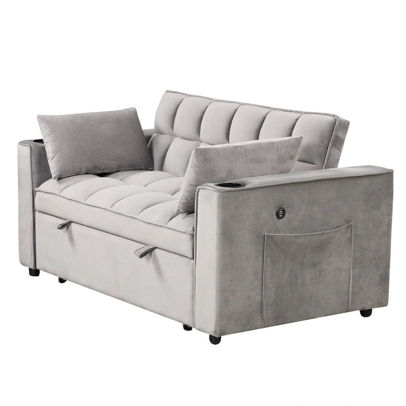 Roomfitters 58 4-1 Multi-functional Sofa Bed with Cup Holder and USB Port for Living Room or Apartments