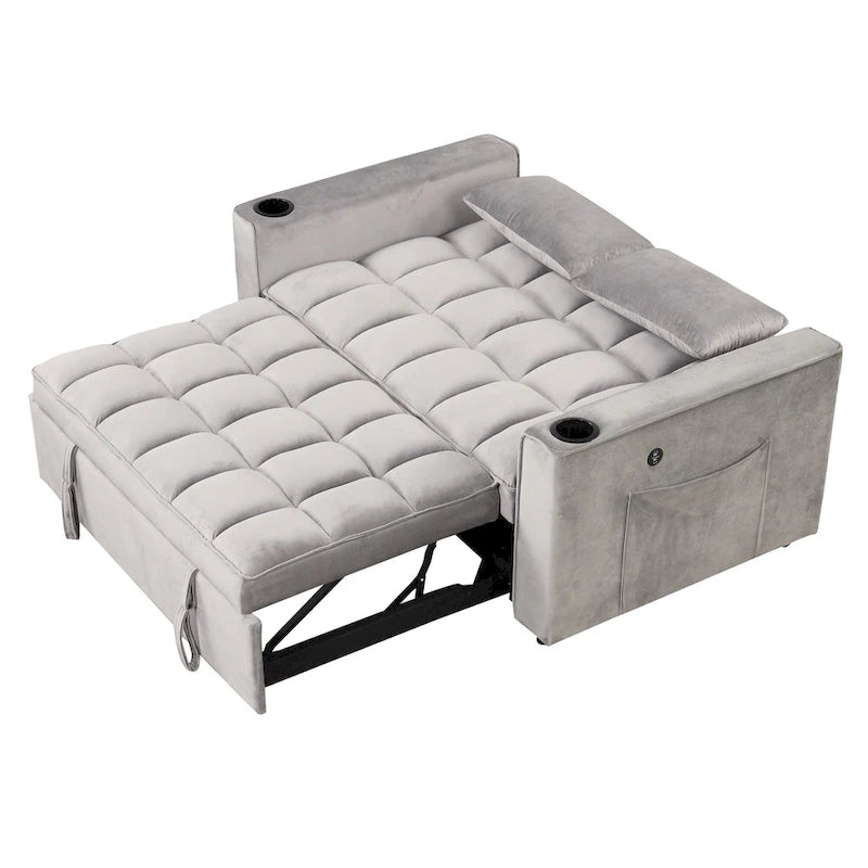 Roomfitters 58 4-1 Multi-functional Sofa Bed with Cup Holder and USB Port for Living Room or Apartments