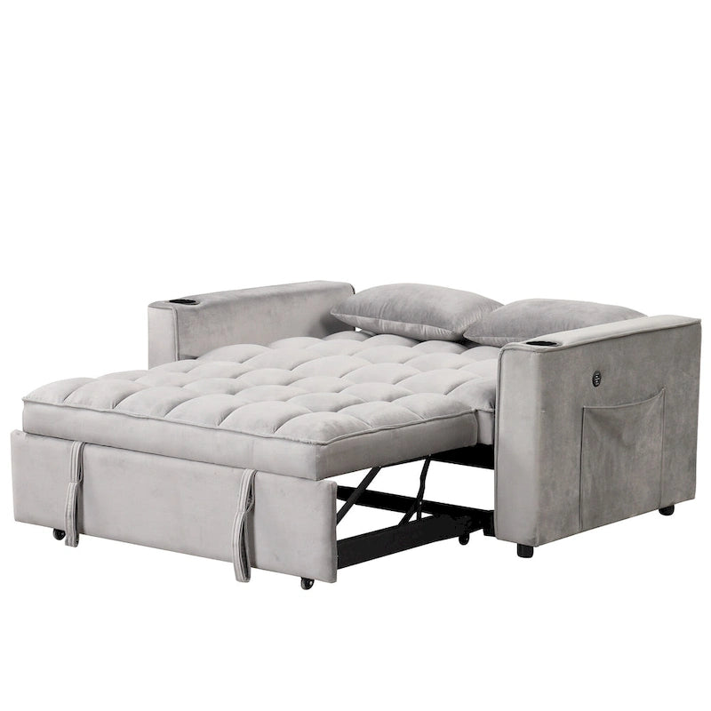 Roomfitters 58 4-1 Multi-functional Sofa Bed with Cup Holder and USB Port for Living Room or Apartments