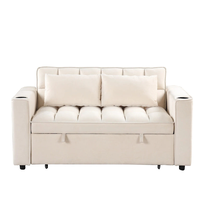 Roomfitters 58 4-1 Multi-functional Sofa Bed with Cup Holder and USB Port for Living Room or Apartments