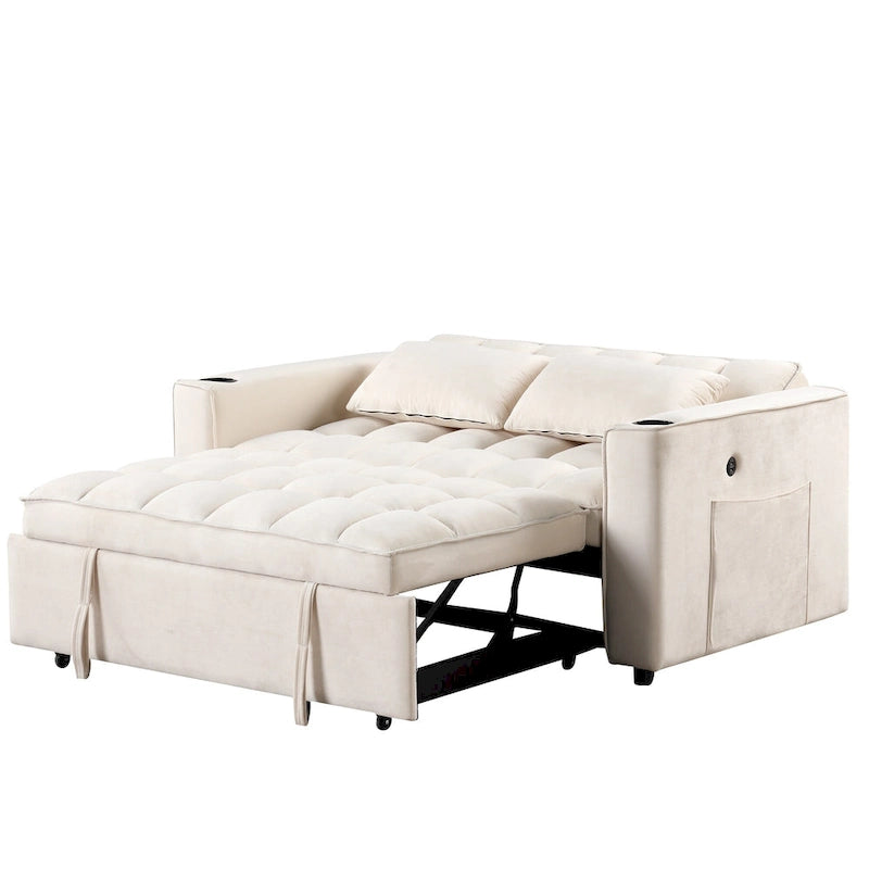 Roomfitters 58 4-1 Multi-functional Sofa Bed with Cup Holder and USB Port for Living Room or Apartments