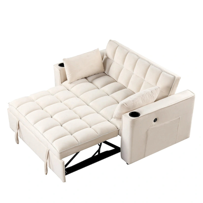 Roomfitters 58 4-1 Multi-functional Sofa Bed with Cup Holder and USB Port for Living Room or Apartments