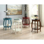 Versatile 24-Inch Solid Wood Round End Table with Shelf Perfect for Bedroom or Living Room - 24 H x 18 W x 18 D