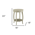 Versatile 24-Inch Solid Wood Round End Table with Shelf Perfect for Bedroom or Living Room - 24 H x 18 W x 18 D