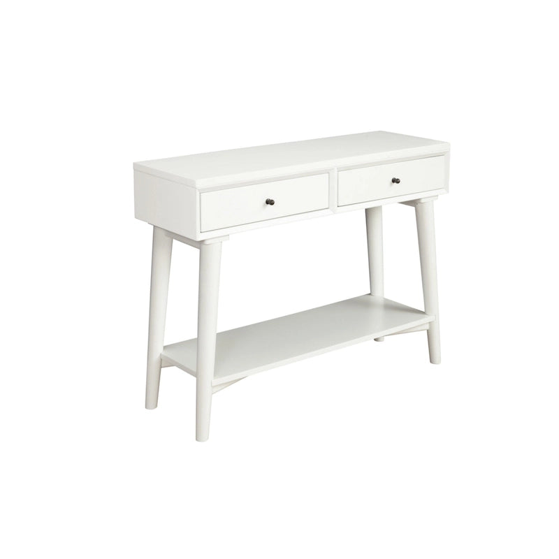 Solid Wood Console Table with Drawers and Floor Shelf - 42 L x 14 W x 33 H