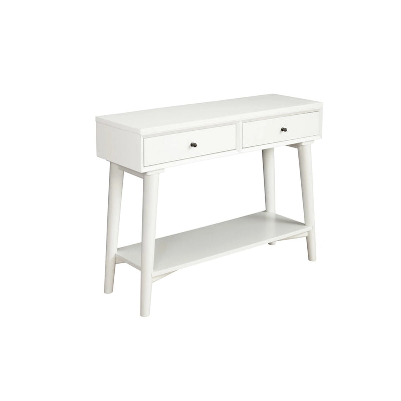 Solid Wood Console Table with Drawers and Floor Shelf - 42 L x 14 W x 33 H