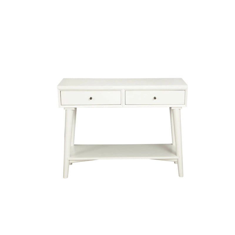 Solid Wood Console Table with Drawers and Floor Shelf - 42 L x 14 W x 33 H
