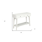 Solid Wood Console Table with Drawers and Floor Shelf - 42 L x 14 W x 33 H