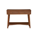 Solid Wood Console Table with Drawers and Floor Shelf - 42 L x 14 W x 33 H