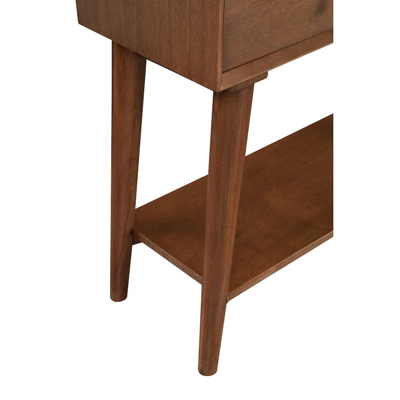 Solid Wood Console Table with Drawers and Floor Shelf - 42 L x 14 W x 33 H