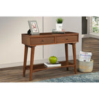 Solid Wood Console Table with Drawers and Floor Shelf - 42 L x 14 W x 33 H