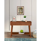 Solid Wood Console Table with Drawers and Floor Shelf - 42 L x 14 W x 33 H