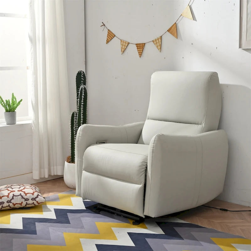 Power Recliner Chair Wall Hugger,Small Home Theater Seating with Lumbar Support,Single Recliner Sofa for Living Room