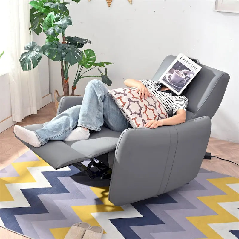 Power Recliner Chair Wall Hugger,Small Home Theater Seating with Lumbar Support,Single Recliner Sofa for Living Room