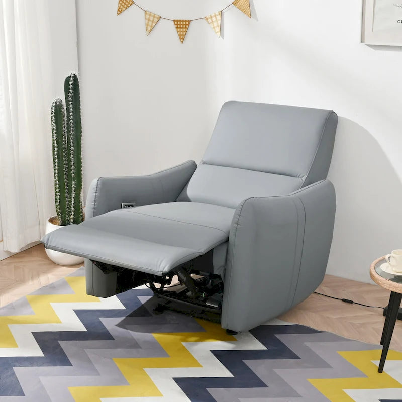 Power Recliner Chair Wall Hugger,Small Home Theater Seating with Lumbar Support,Single Recliner Sofa for Living Room