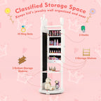 Gymax Kids Vanity Set Princess Makeup Dressing Table & Chair Set w/