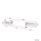 Modern Floating TV Stand with 3 Tier Shelves and 20 Color LEDs for Wall Mounted Home Theater and Office