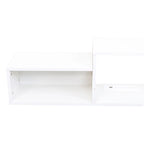 Modern Floating TV Stand with 3 Tier Shelves and 20 Color LEDs for Wall Mounted Home Theater and Office