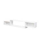 Modern Floating TV Stand with 3 Tier Shelves and 20 Color LEDs for Wall Mounted Home Theater and Office