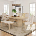 6-Piece Contemporary Dining Set with Pedestal Table & 4 Chairs
