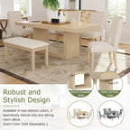 6-Piece Contemporary Dining Set with Pedestal Table & 4 Chairs