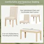 6-Piece Contemporary Dining Set with Pedestal Table & 4 Chairs