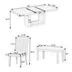 6-Piece Contemporary Dining Set with Pedestal Table & 4 Chairs