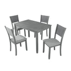 Modern 5-Piece Dining Set with Rectangular Counter Height Table & 4 Upholstered Chairs