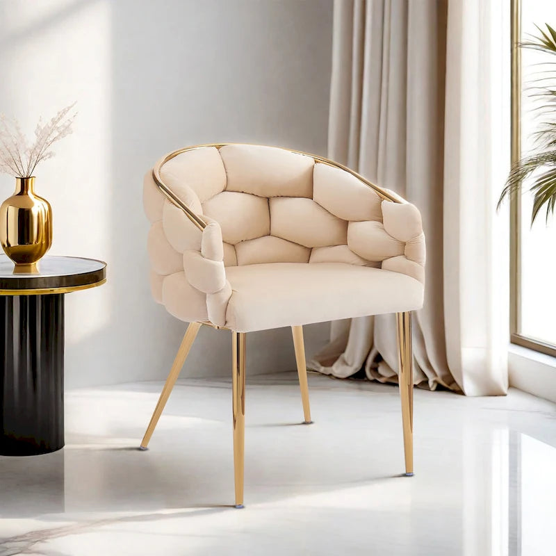 Modern 29.5 Velvet Arm Chairs with Gold Legs and Metal Frame for Living Room (Set of 2)