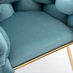 Blue Modern 28.7 Velvet Upholstered Accent Chair with Gold - Plated Metal Legs