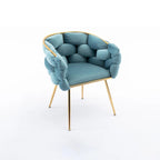 Blue Modern 28.7 Velvet Upholstered Accent Chair with Gold - Plated Metal Legs