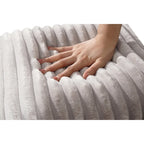 93.25 Corduroy Corner Sleeper Sofa with Deep Seat & 6 Pillows - Modern Convertible Sectional