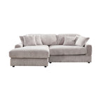 93.25 Corduroy Corner Sleeper Sofa with Deep Seat & 6 Pillows - Modern Convertible Sectional