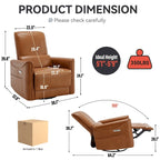 Brown Ergonomic Power Recliner with Swivel, Rocking, and USB Ports