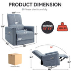 Brown Ergonomic Power Recliner with Swivel, Rocking, and USB Ports