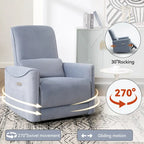 Brown Ergonomic Power Recliner with Swivel, Rocking, and USB Ports