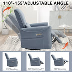 Brown Ergonomic Power Recliner with Swivel, Rocking, and USB Ports