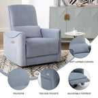 Brown Ergonomic Power Recliner with Swivel, Rocking, and USB Ports