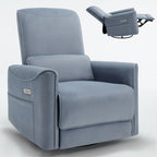 Brown Ergonomic Power Recliner with Swivel, Rocking, and USB Ports