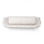76.25 Velvet Channel Stitching 3-seater Sofa with Metal Legs for Living Room