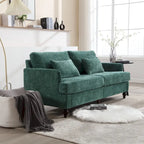Green 68.9 Chenille 2-Seater Sofa with Detachable Cushions and Wooden Legs