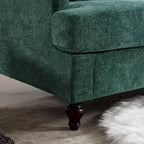 Green 68.9 Chenille 2-Seater Sofa with Detachable Cushions and Wooden Legs
