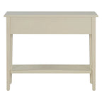 38.2 Rustic Console Table with Open Shelf and Three Drawers, Rubber Wood Legs
