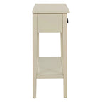 38.2 Rustic Console Table with Open Shelf and Three Drawers, Rubber Wood Legs