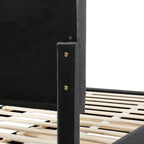 Twin Size Linen Upholstered Platform Bed Frame with Trundle & 3 Drawers